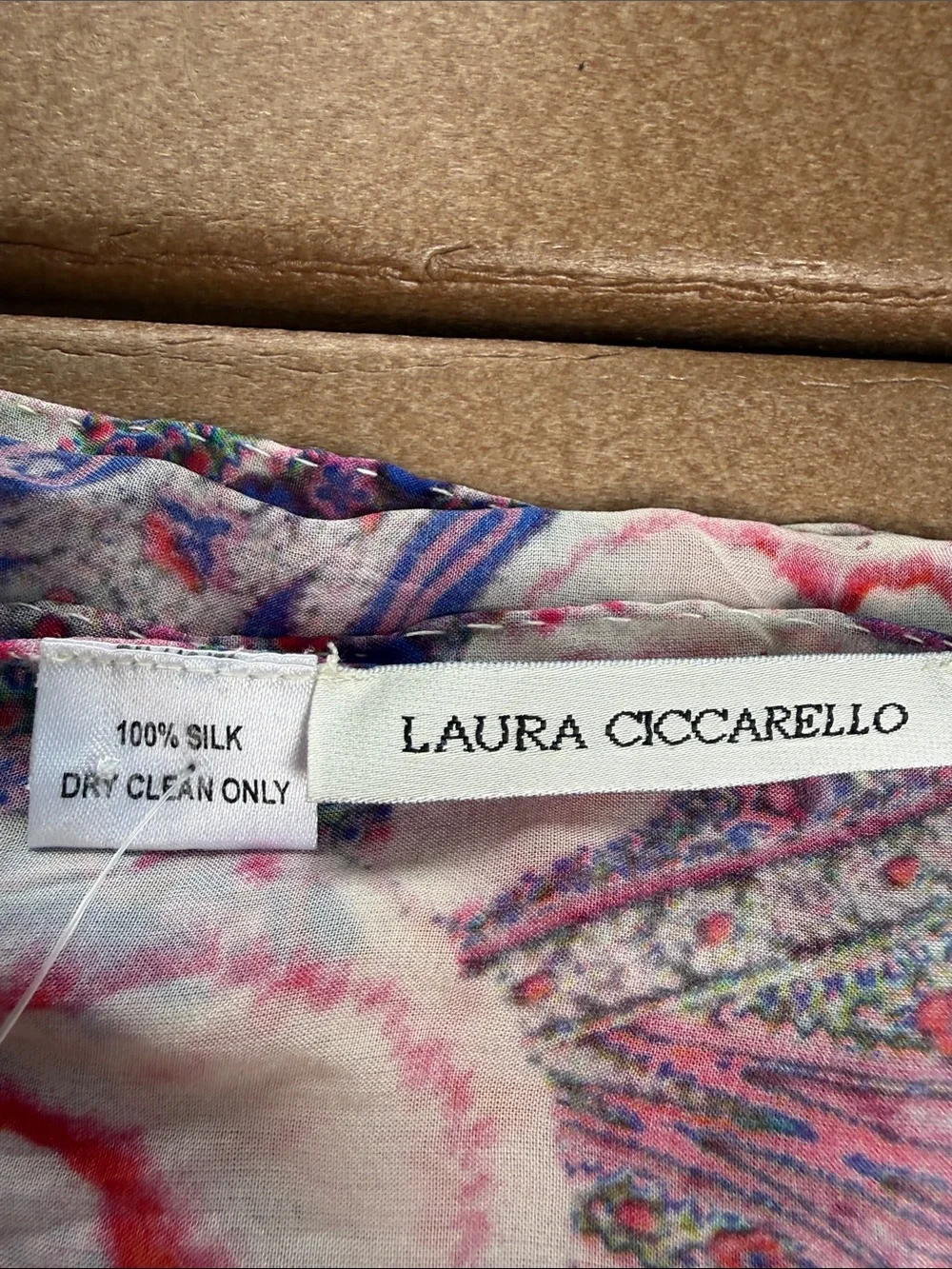 Laura Ciccarello Silk Scarf Floral Paisley Rare